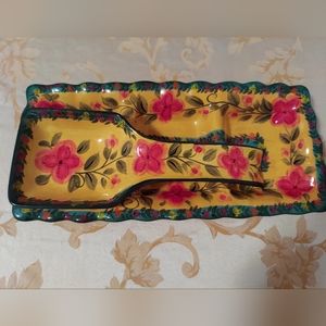 Hand painted decorative snacks tray